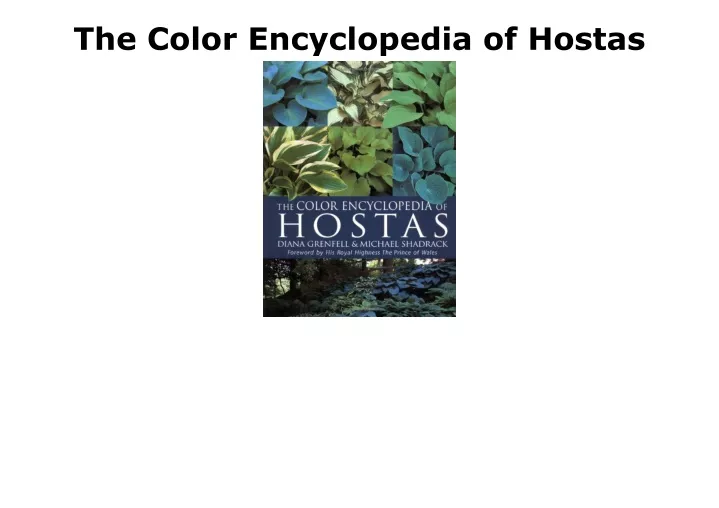 the color encyclopedia of hostas
