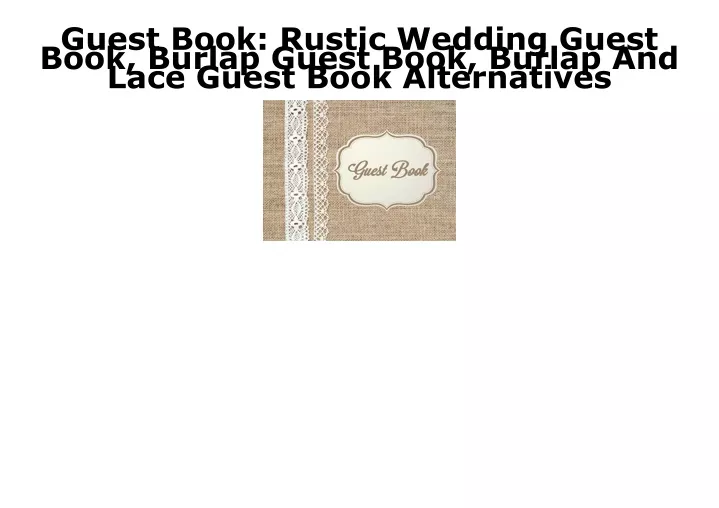 guest book rustic wedding guest book burlap guest