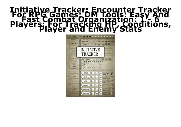 initiative tracker encounter tracker