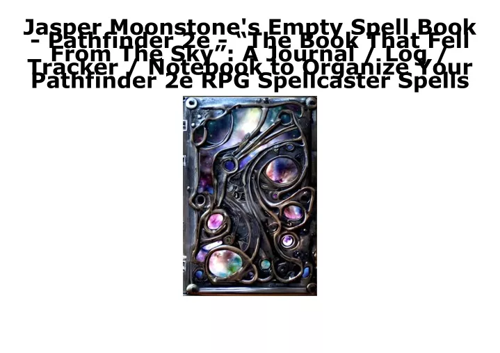 jasper moonstone s empty spell book pathfinder