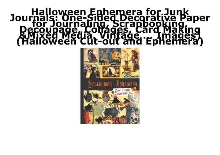 halloween ephemera for junk journals one sided