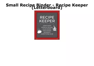 EPUB DOWNLOAD Small Recipe Binder - Recipe Keeper (Letterboard) free