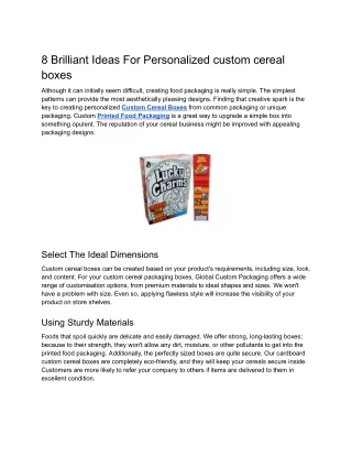 8 Brilliant Ideas For Personalized custom cereal boxes