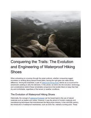Conquering the Trails_ The Evolution and Engineering of Waterproof Hiking Shoes