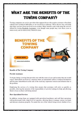 What Are the Benefits of The Towing Company