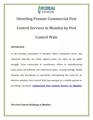 Commercial Pest Control Service In Mumbai Call- 918830923380