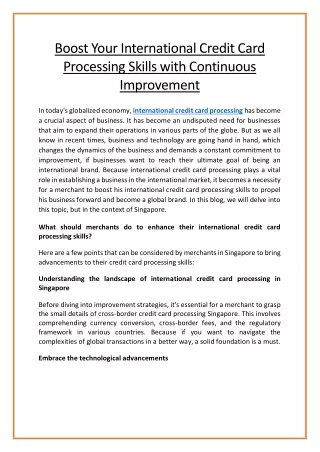 boost your international credit card processing