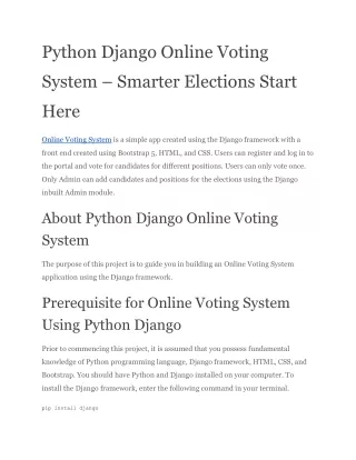Python Django Online Voting System – Smarter Elections Start Here