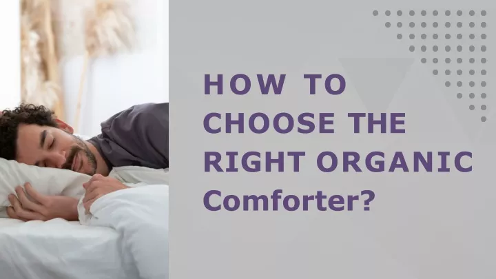 how to choose the right organic comforter