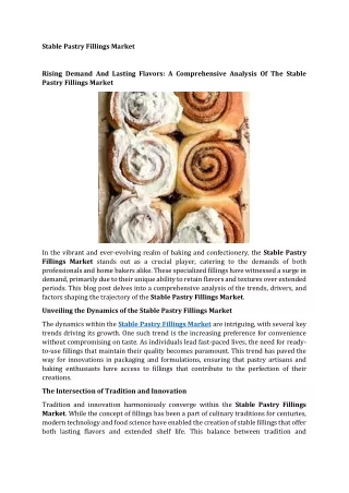 Stable Pastry Fillings Market