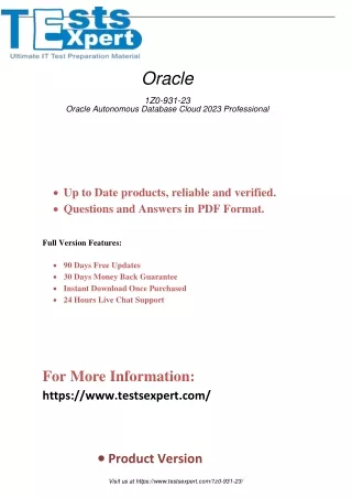 Mastering the Oracle Cloud 1Z0-931-23 Exam Preparation Pdf Dumps Q and A