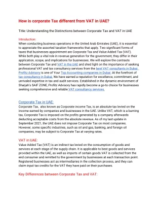 How is corporate Tax different from VAT in UAE?