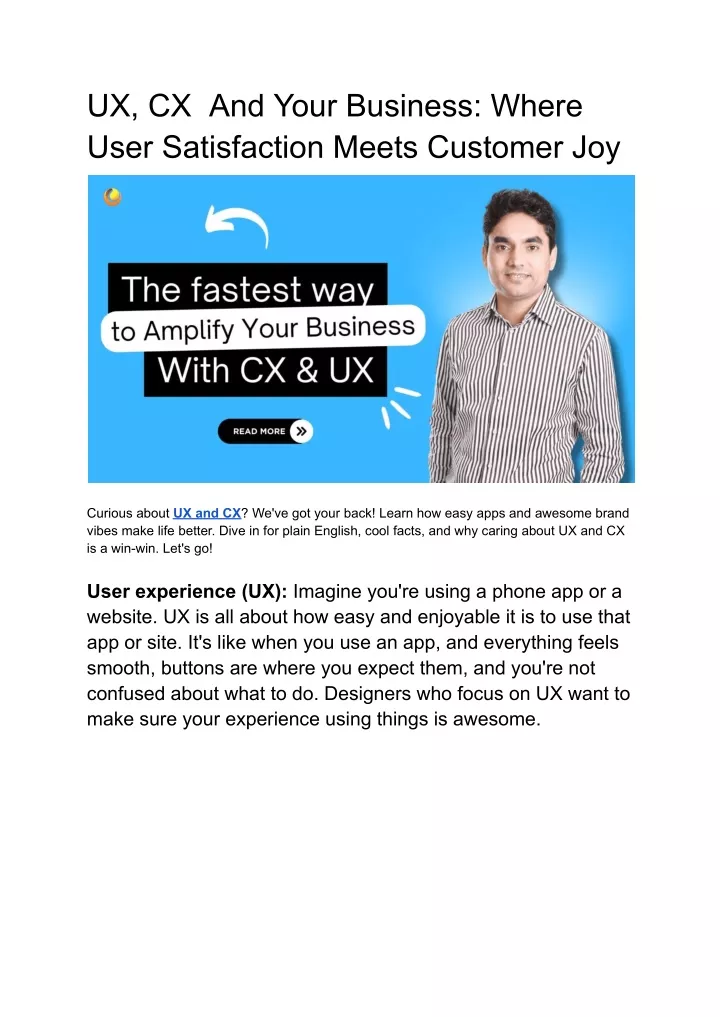 ux cx and your business where user satisfaction