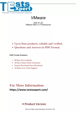 Updated VMware Professional Level 2V0-41.23 Exam PDF Dumps and Expert Q and A