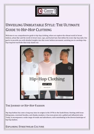 Unveiling Unbeatable Style The Ultimate Guide to Hip-Hop Clothing
