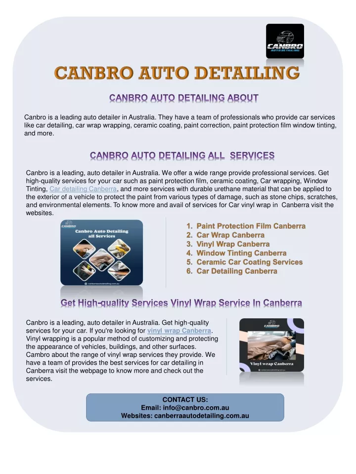 canbro is a leading auto detailer in australia