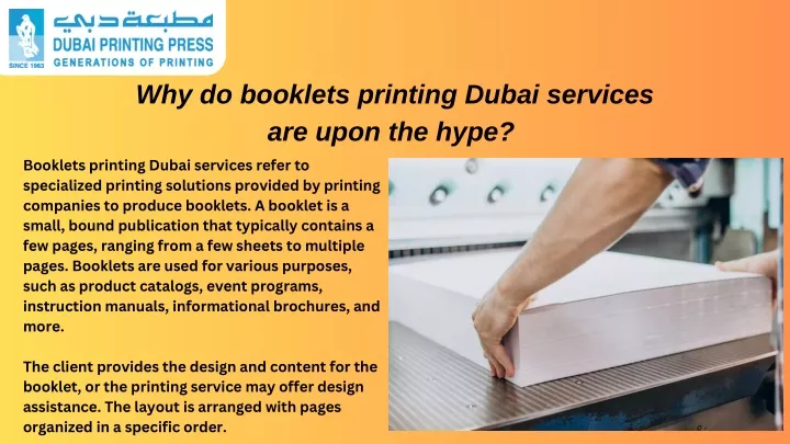 why do booklets printing dubai services are upon