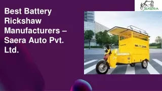 Best e-rikshaw manufacturer in india PPT