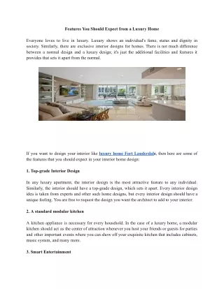 Features You Should Expect from a Luxury Home