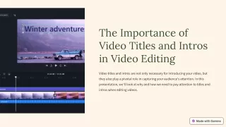 Significance of Video Titles and Intros in Video Editing