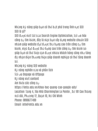 Khóa hoc SEO IMTA