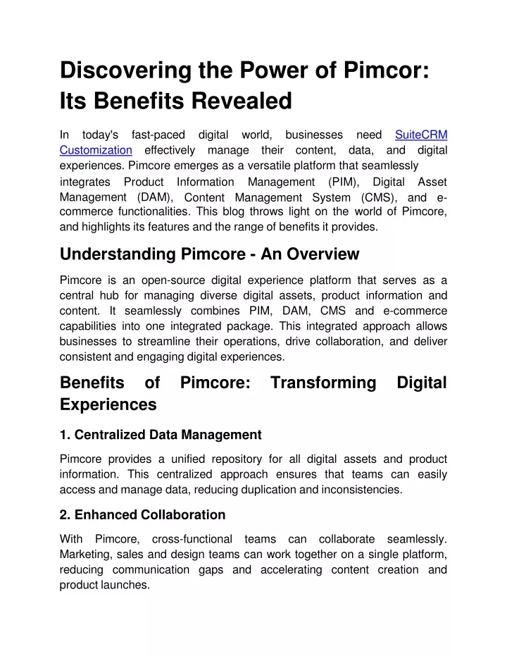 discovering the power of pimcor its benefits revealed