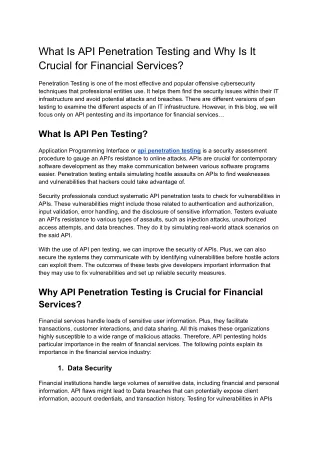 What Is API Penetration Testing and Why Is It Crucial for Financial Services_
