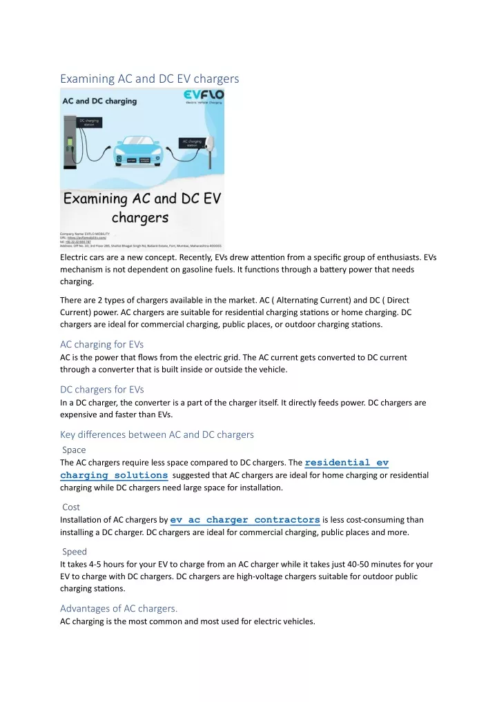 examining ac and dc ev chargers