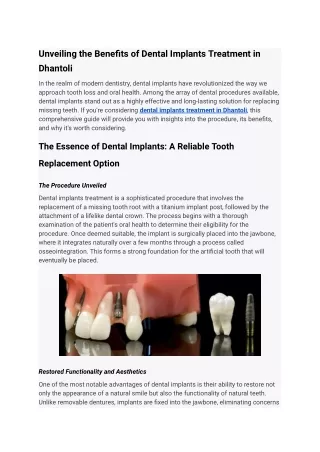 dental implants treatment in dhantoli
