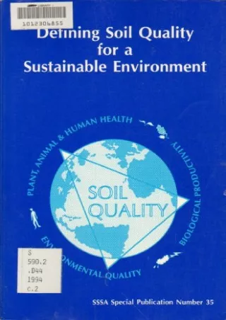 Read ebook [PDF] Defining Soil Quality for a Sustainable Environment: Proceedings of a