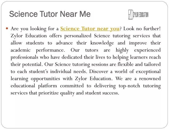 science tutor near me