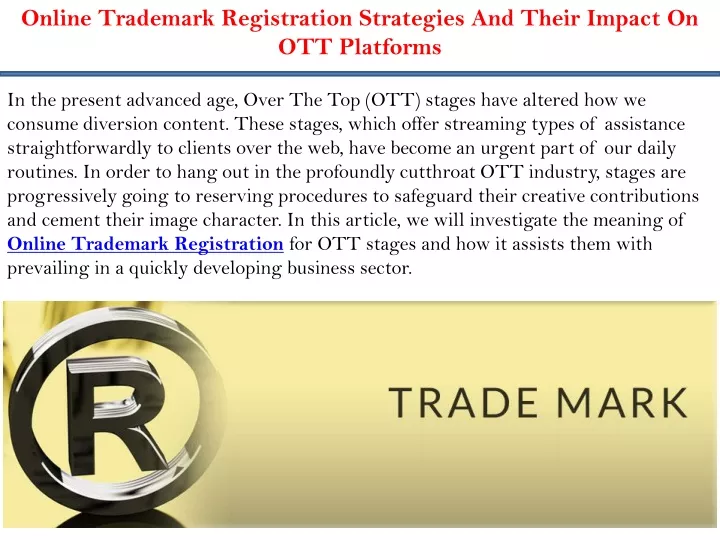 online trademark registration strategies