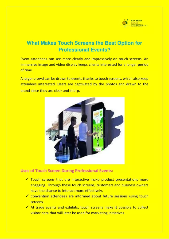 what makes touch screens the best option