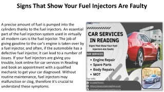 Signs That Show Your Fuel Injectors Are Faulty