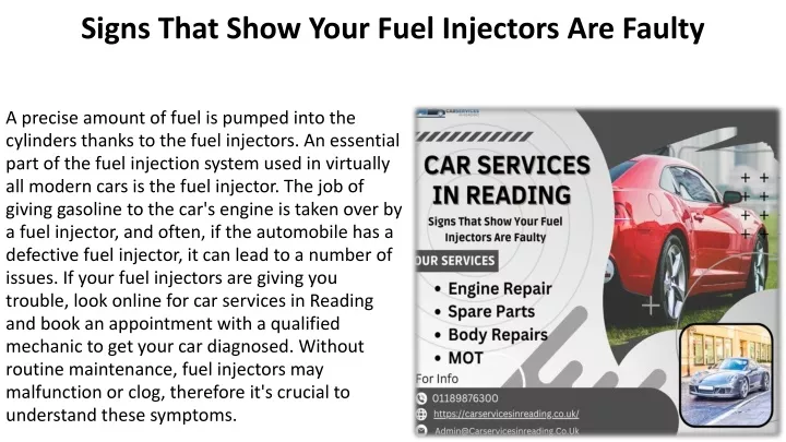 signs that show your fuel injectors are faulty