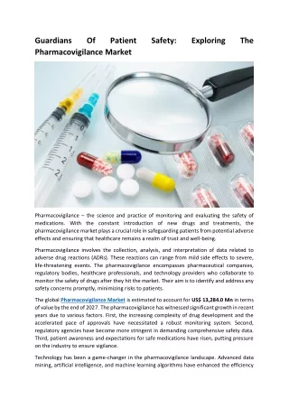 pdf Pharmacovigilance Market