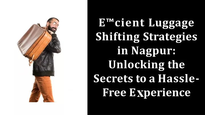 e cient luggage shifting strategies in nagpur