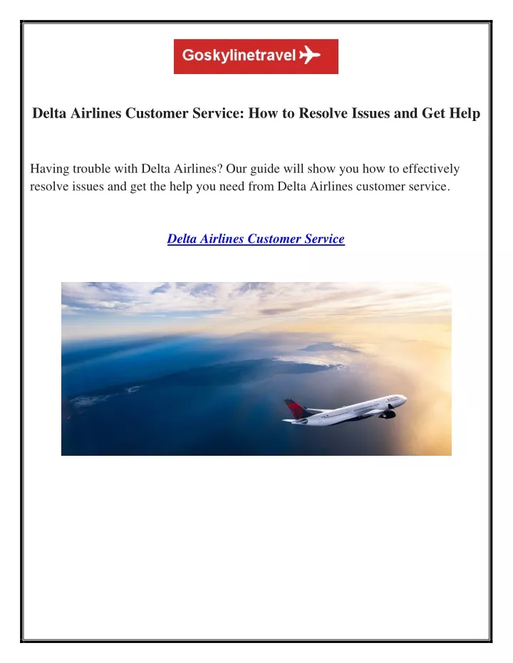 delta airlines customer service how to resolve