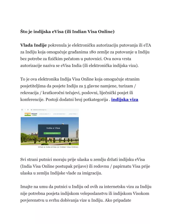 to je indijska evisa ili indian visa online