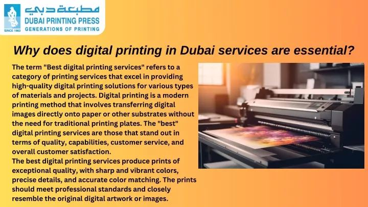 why does digital printing in dubai services