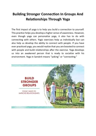 building stronger connection in groups