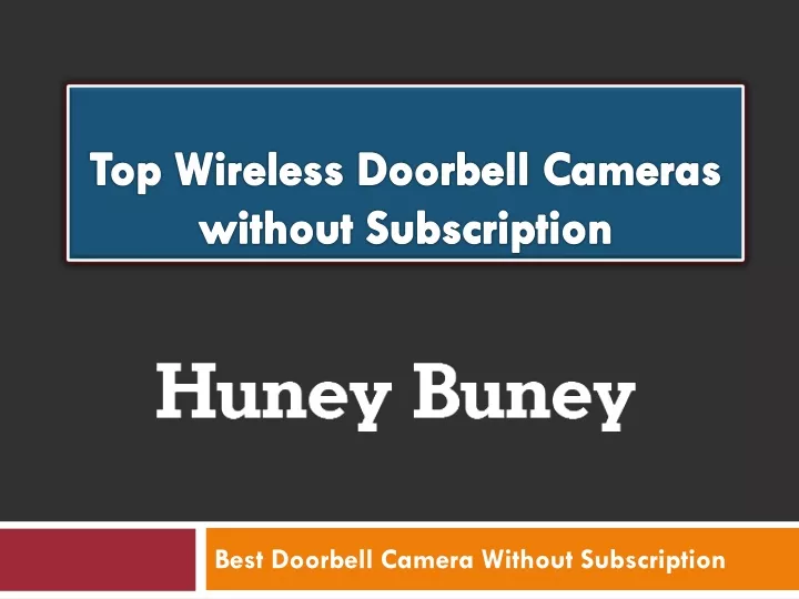 top wireless doorbell cameras without subscription