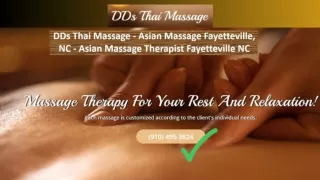 DDs Thai Massage - Asian Massage Fayetteville^J NC - Asian Massage Therapist Fayetteville NC