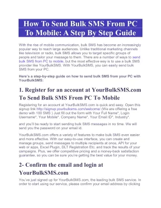 how to send bulk sms from pc to mobile a step