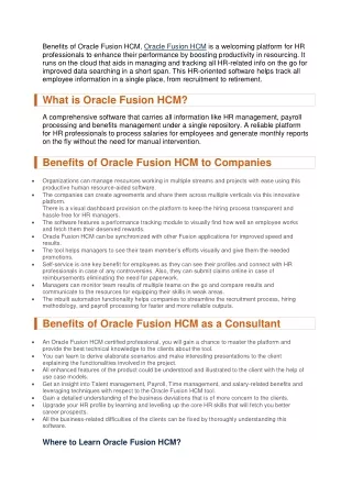 Oracle Fusion HCM