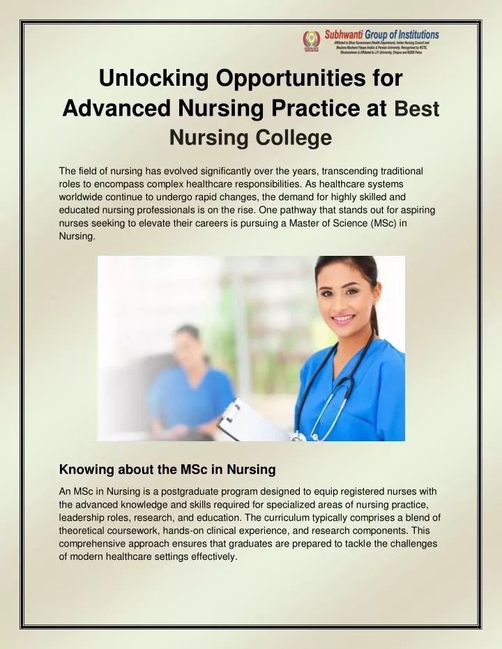 unlocking opportunities for advanced nursing