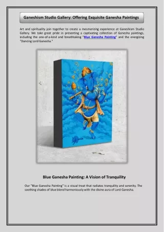 Ganeshism Studio Gallery Offering Exquisite Ganesha Paintings