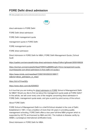 fore delhi direct admission