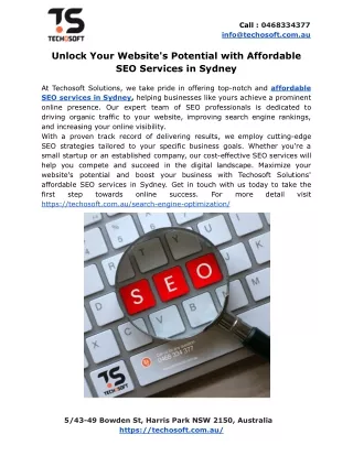 Unlock Your Website's Potential with Affordable SEO Services in Sydney