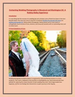 Enchanting Wedding Photography in Maryland and Washington DC A Rodney Bailey Experience